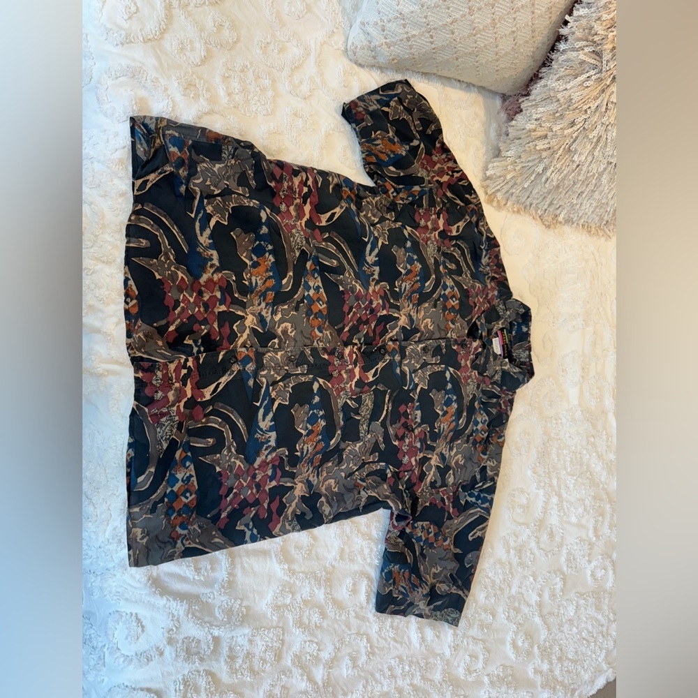 Men’s vintage Freelance 100% Silk button up size XL - Picture 8 of 9